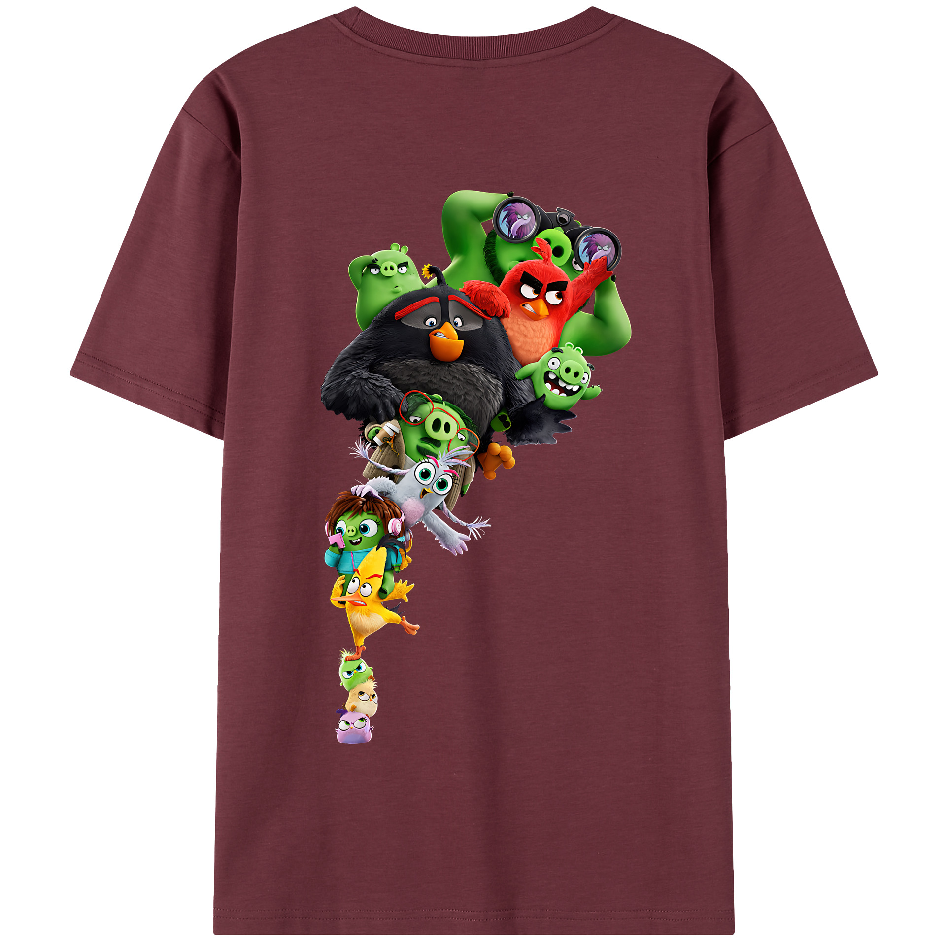 （画像用） Angry Birds アングリーバード 綿100％半袖Tシャツ（背面プリント）
